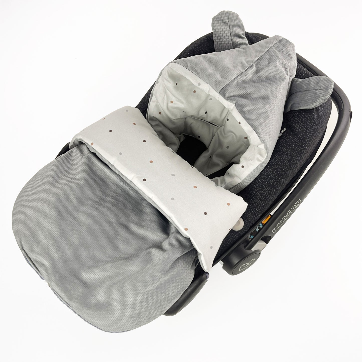 Winterfußsack Fußsack Babyschale Winter Herbst Babyfußsack warm, Einschlagdecke Baby Kinderwagen Bett Wiege Buggy universal 3-Punkt und 5-Punkt Gurt GRAU