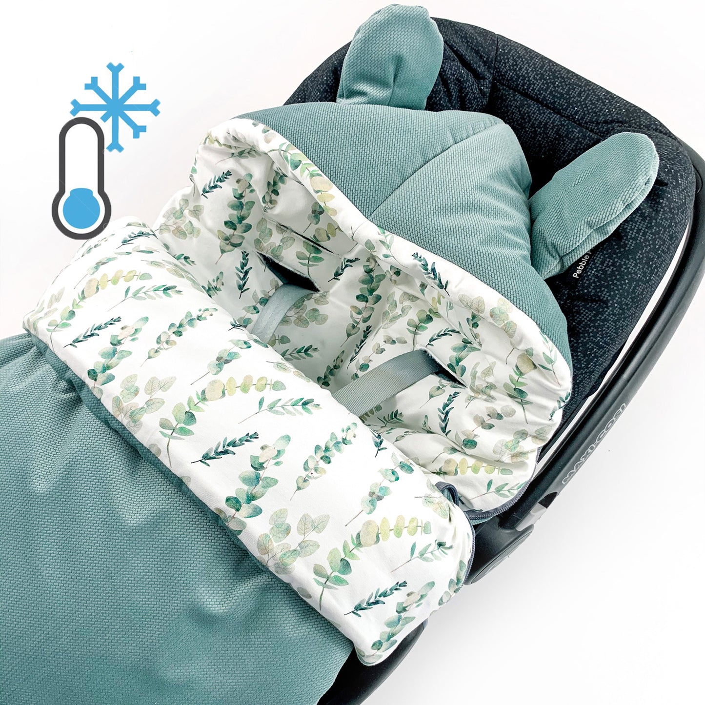 Winterfußsack für Babyschale Schlafsack  EUKALYPTUS