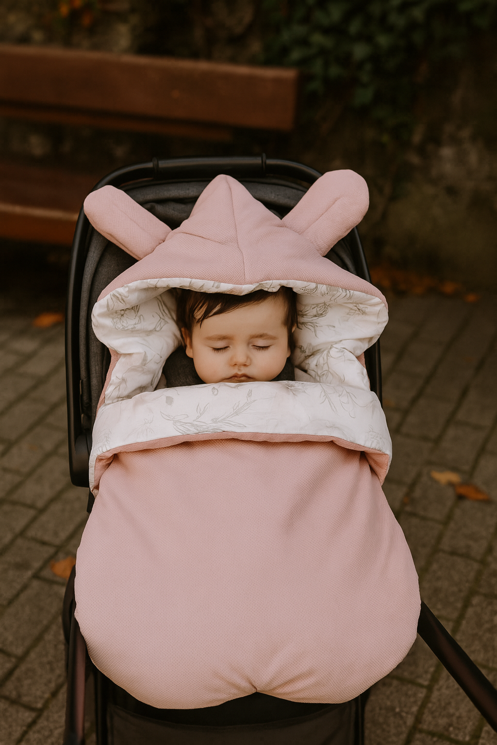 Winterfußsack Fußsack Babyschale Winter Herbst Babyfußsack warm, Einschlagdecke Baby Kinderwagen Bett Wiege Buggy universal 3-Punkt und 5-Punkt Gurt ROSA