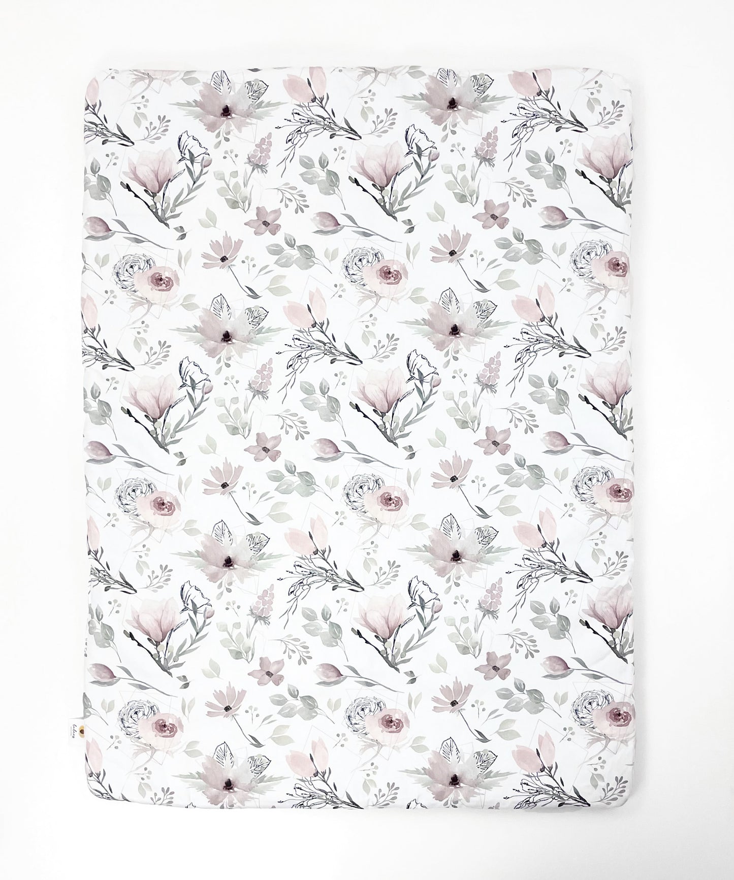 Babydecke 100x75 cm Kuscheldecke 100% Baumwolle Waffelstoff Warm Rosa Altrosa Blumen