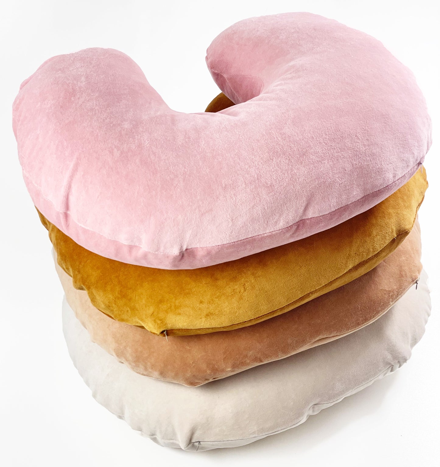 Stillkissen Premium Velour Stillkissen mit Bezug Babynestchen Kuschelnest Ecru