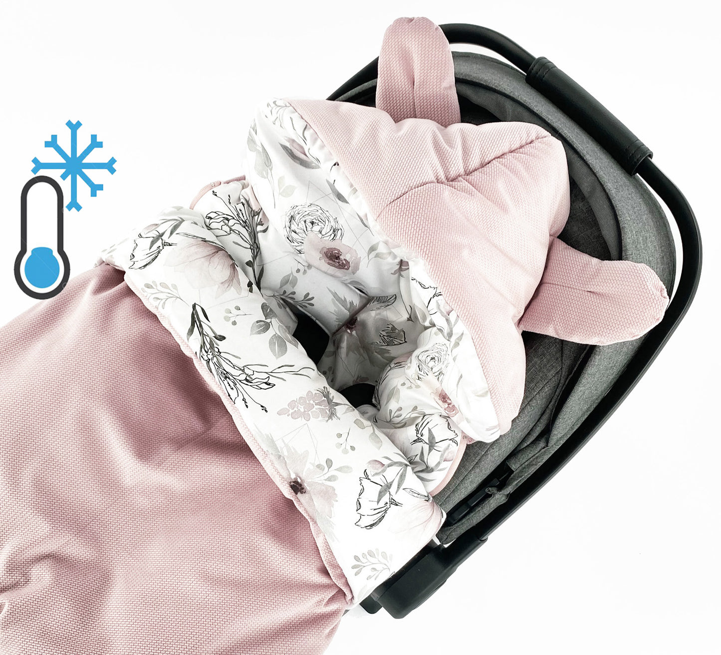 Winterfußsack für Babyschale Schlafsack FLOWERS