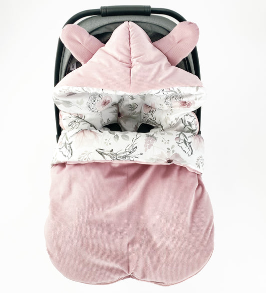 Winterfußsack für Babyschale Schlafsack FLOWERS