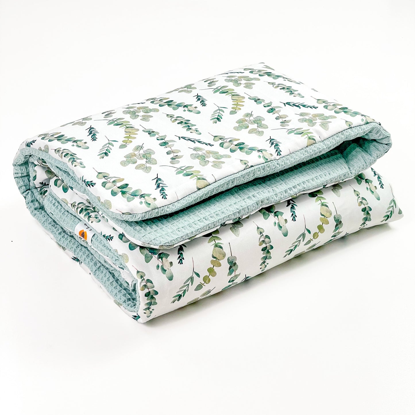 Babydecke 100x75 cm Kuscheldecke 100% Baumwolle Waffelstoff Warm Eukalyptus