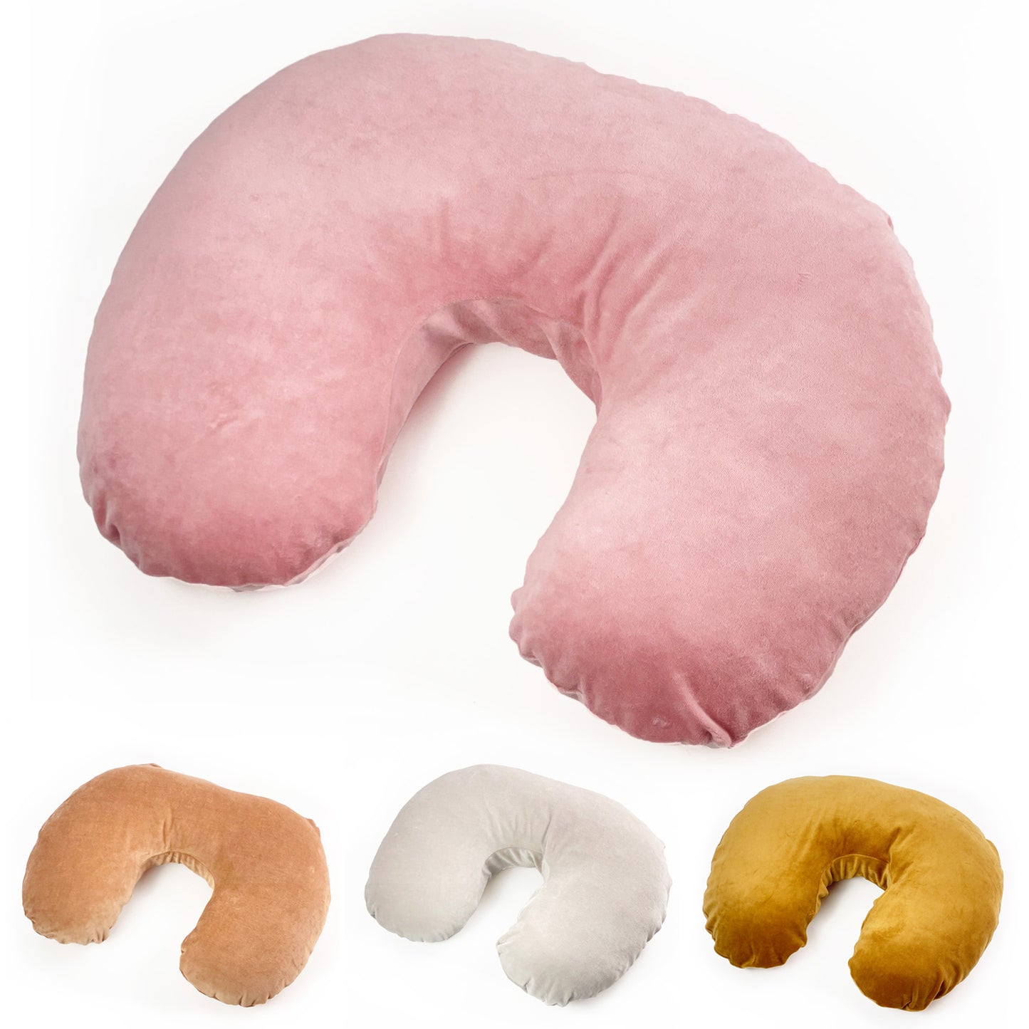 Stillkissen Premium Velour Stillkissen mit Bezug Babynestchen Kuschelnest Rosa