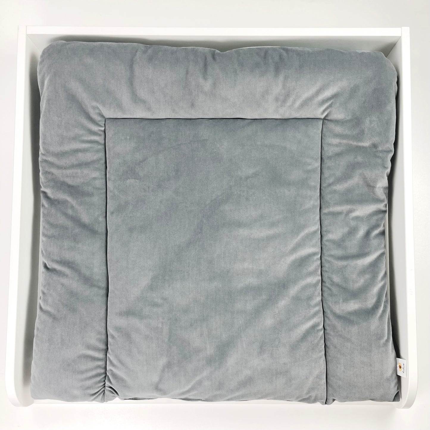 Wickelauflage Wickelunterlage 75x75 cm Velvet Samt Grau Mädchen Junge Baby Kinder zweiseitig