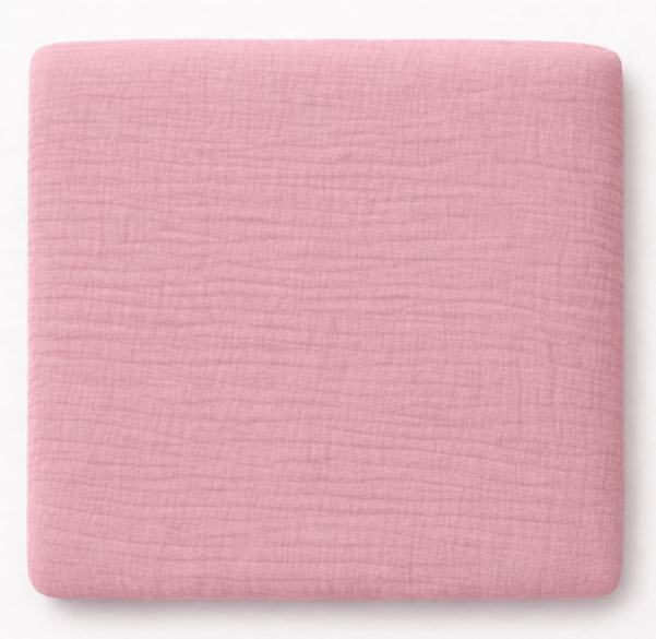 Wickelauflagenbezug 100% Baumwolle Musselin Bezug für Wickelauflage 85x75 und 75x75 cm – weicher Wickeauflagenüberzug, atmungsaktiv & waschbar (rosa)