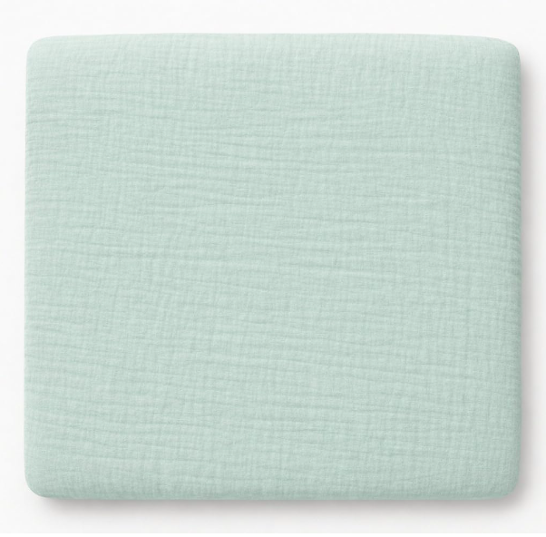Wickelauflagenbezug 100% Baumwolle Musselin Bezug für Wickelauflage 85x75 und 75x75 cm – weicher Wickeauflagenüberzug, atmungsaktiv & waschbar (mint)